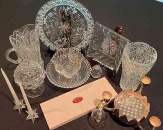 Leaded Cut Glass Platter And More