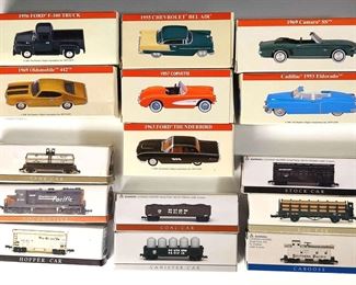 Miniature Train Set And Diecast Cars, New In Boxes