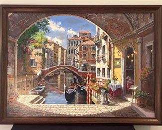 Print Of Venetian Scene, Signed By Artist 
