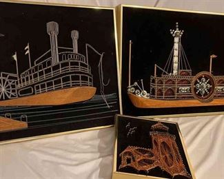 Riverboats In Wire Art Form