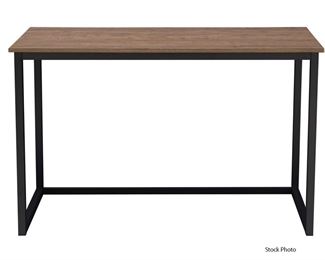 Studio Space 47.5 Modern Computer Desk Workstation with Wood Tabletop and Black Steel Frame