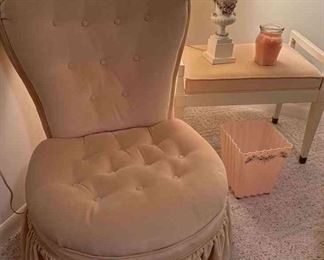 Vintage Cox Upholstered Chair And Drexel Vanity Bench And More 