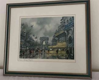 Watercolor Giclee Print Of Paris Scene Titled By Artist 