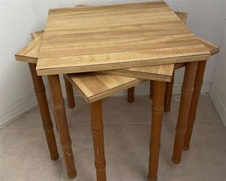 Nesting tables bamboo loom legs set of 3