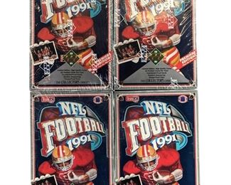4pc. 1991 Pinnacle Upper Deck Football Hobby Boxes