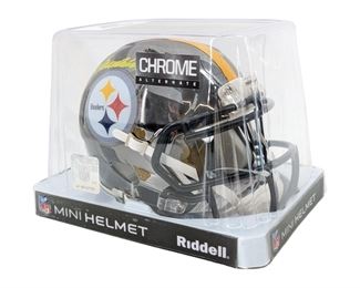 Signed Terry Bradshaw Riddell Chrome Mini Helmet
