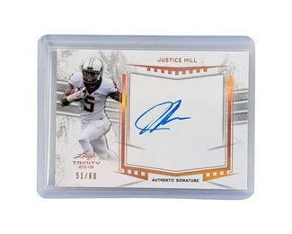 2019 Leaf Trinity Autographed Justice Hill Card