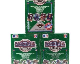 3pc 1990 Upper Deck Low/High Series Baseball Boxes