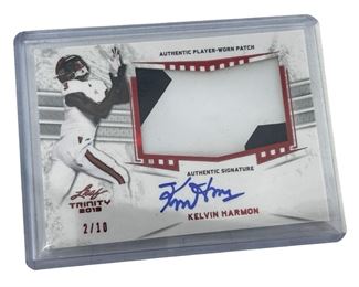 2019 Leaf Trinity Signed Kelvin Harmon Jersey Card