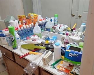 Hall bathroom has many products to choose from, new, unopened !