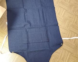 There are several aprons made of denim