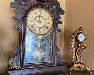 Antique 1800’s clock with winding tool