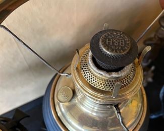 Antique B & H Bradley and Hubbard kerosene lamp, with patent date March 24th 1888. 