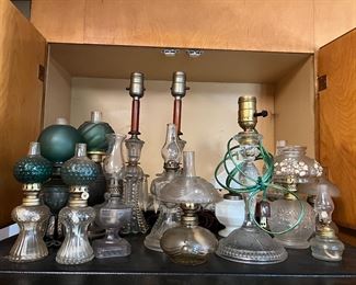More lamps bases, parts, and kerosene lamps