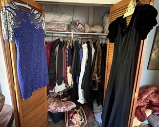 Great vintage dresses, jackets, coats, shoes, and hats!