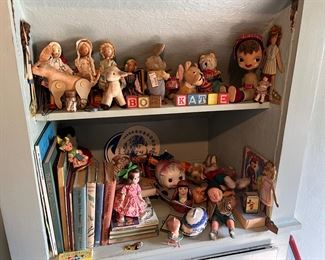 Vintage and antique dolls and toys and books