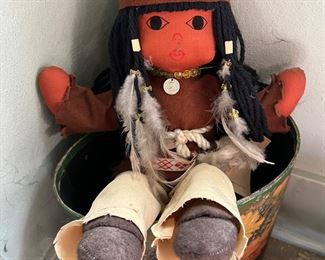 Vintage Native American fabric doll