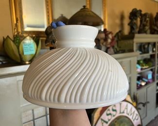 10 inch White Swirl Opal Glass Lamp Shade