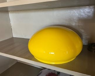 Antique 10 inch Cased Yellow Mushroom Shade