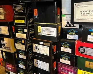 Dozens and Dozens of model trains - engines, boxcars and tracks, stations, bridges and parts!