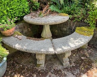 Concrete table and benches