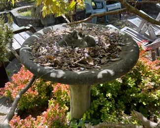 Bird Bath with face in center