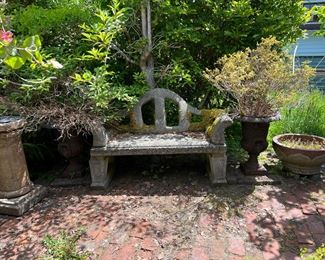 concrete outdoor bench