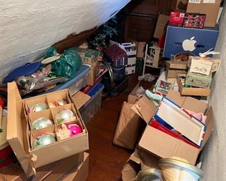 Attic spaces and basement boxes full of vintage Christmas 