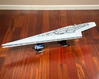 LEGO SUPER STAR DESTROYER | Fully assembled and on display stands. - l. 49 x w. 13.5 x h. 10 in