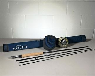 ORVIS ROD & REEL | Orvis fishing rod & Reel Hydros 865 4 Pc Mid Flex Rod marked Length 8.5 Wt 2 3/8 oz 5 Wt line Like New.