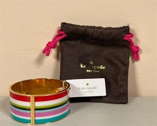 KATE SPADE COLORFUL METAL BANGLE | New with tag, colorful metal bangle by Kate Spade with a small protective bag. - dia. 2.75 in