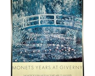MONET MET POSTER | Framed poster print from the Metropolitan Museum of Art from the 1978 exhibit; Monet’s Years at Giverny. - l. 24 x h. 30.25 in