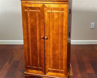 WOODEN DVD STORAGE CABINET | Features 2 shelved doors with 4 main shelves in unit, perfect fits DVDs. - l. 23 x w. 13 x h. 40 in