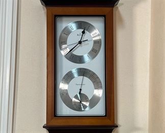 BULOVA CLOCK AND BAROMETER | Bullova Combination wall Clock and Barometer. - l. 10 x h. 17 in