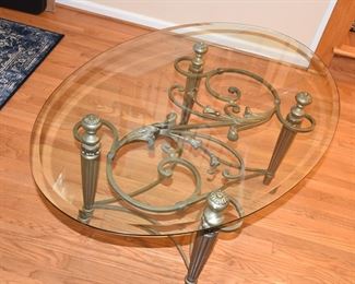 Metal and Glass Coffee or Cocktail Table - 51 x 32 x 20"