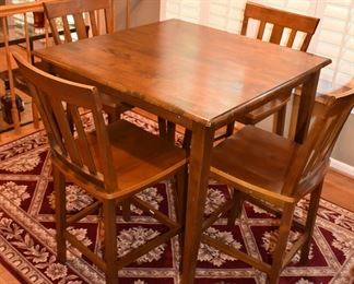 Pub Table and Four Chairs - 37.5 x 37.5 x 36"