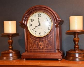 Hermle Mantle Clock and Two Accenting Candles