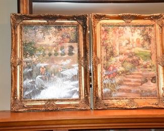 Pair of 12 x 16" Prints - Ancient Garden Urn and Iris Shadows by Artist Oxley