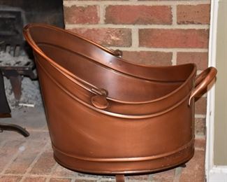 Metal/Tin/Copper Colored Firewood Bucket