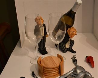 Wine Accessories - Corker, Glasses, Stoppers, Bottle Holder, Coasters
