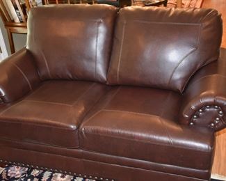 "Coaster" Leather Match Upholstery Love Seat - 83 x 39 x 38" - Tufted Accents