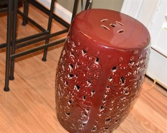 Burgundy Garden Stool - 10.5" Diameter and 17" Tall