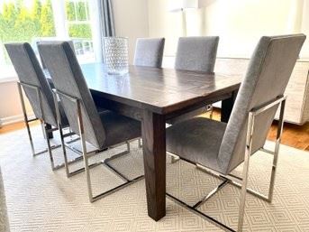 Lillian August Table and Mitchell Gold Chrome Chairs 