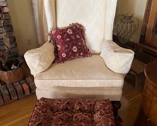 Pair Baker Wingback Chairs