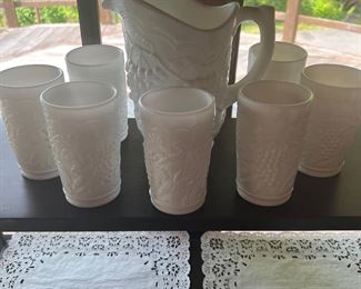 Imperial Milk Glass Water Set