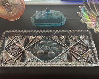 Rectangular Cut Glass Tray