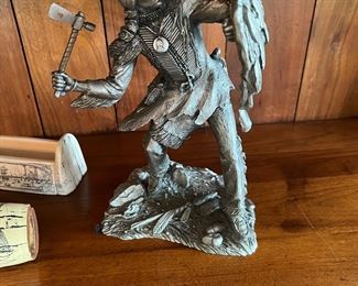 Stamped Pewter Warrior statue by Jim Ponter 1985