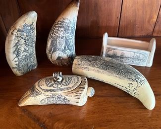 Scrimshaw pieces