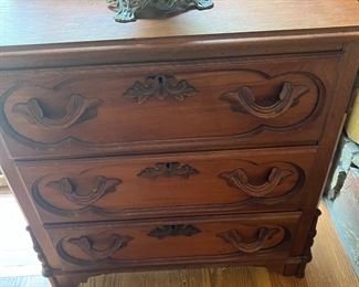 Walnut Three Drawer Chest