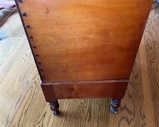 Side of sugar chest hand done dovetails